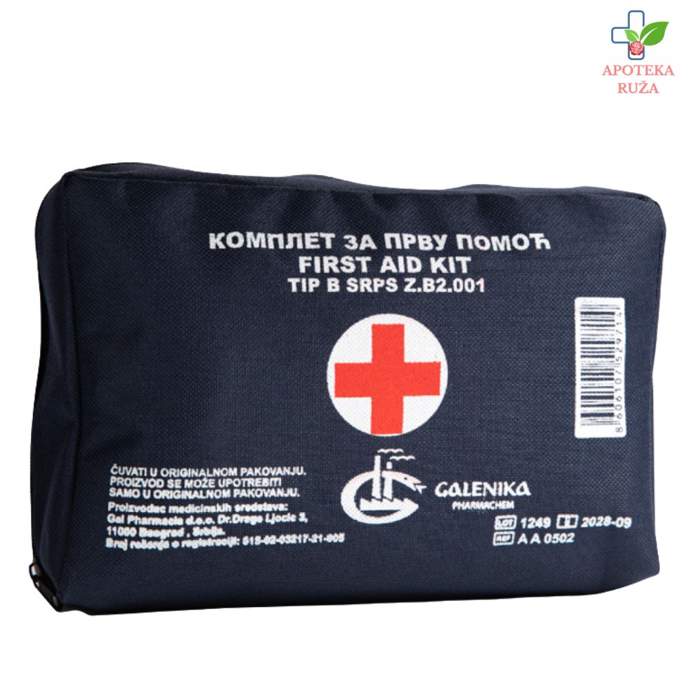 Auto apoteka – Komplet za prvu pomoć tip B – Namenjena za putnička i teretna vozila (Galenika)