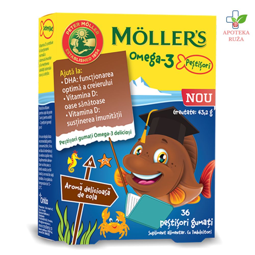 Mollers Omega 3 36 gumenih ribica sa ukusom koka kole