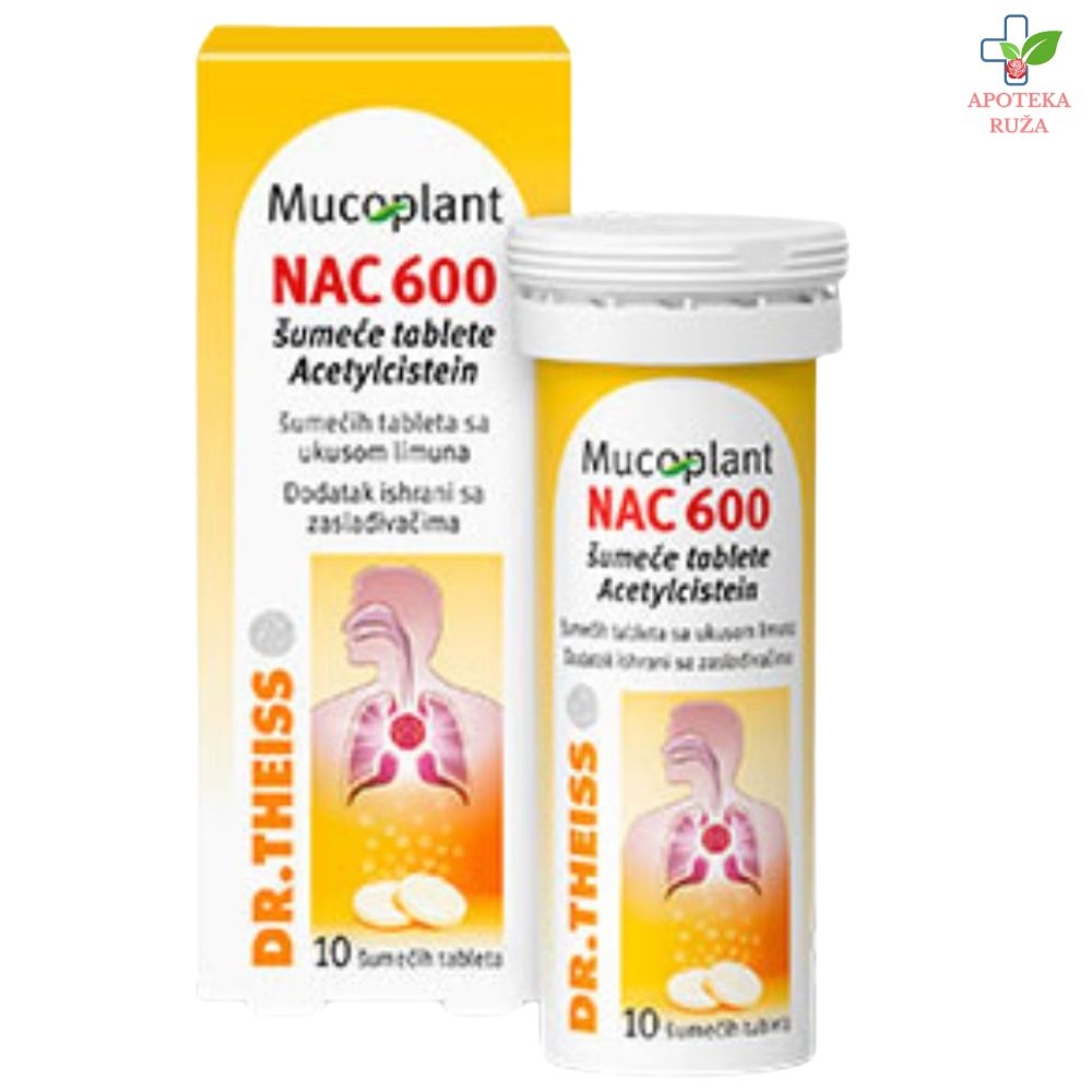 Mucoplant NAC – za razređivanje gustog sekreta u disajnim putevima 10 šumećih tableta