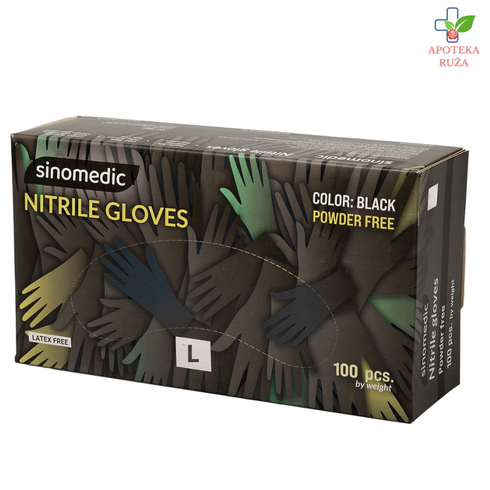 Nitrilne rukavice CRNE veličina L 100 komada