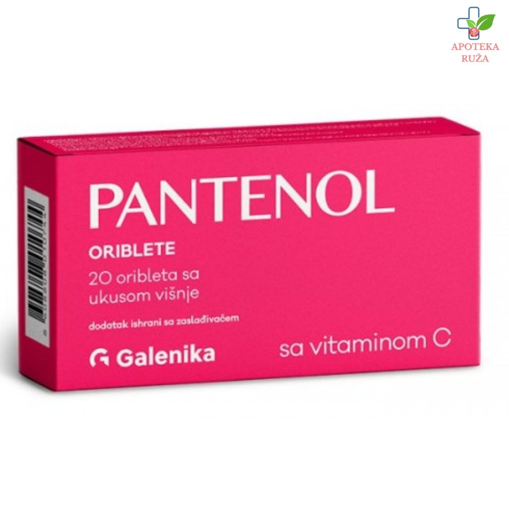 Pantenol sa vitaminom C 20 oribleta sa ukusom višnje