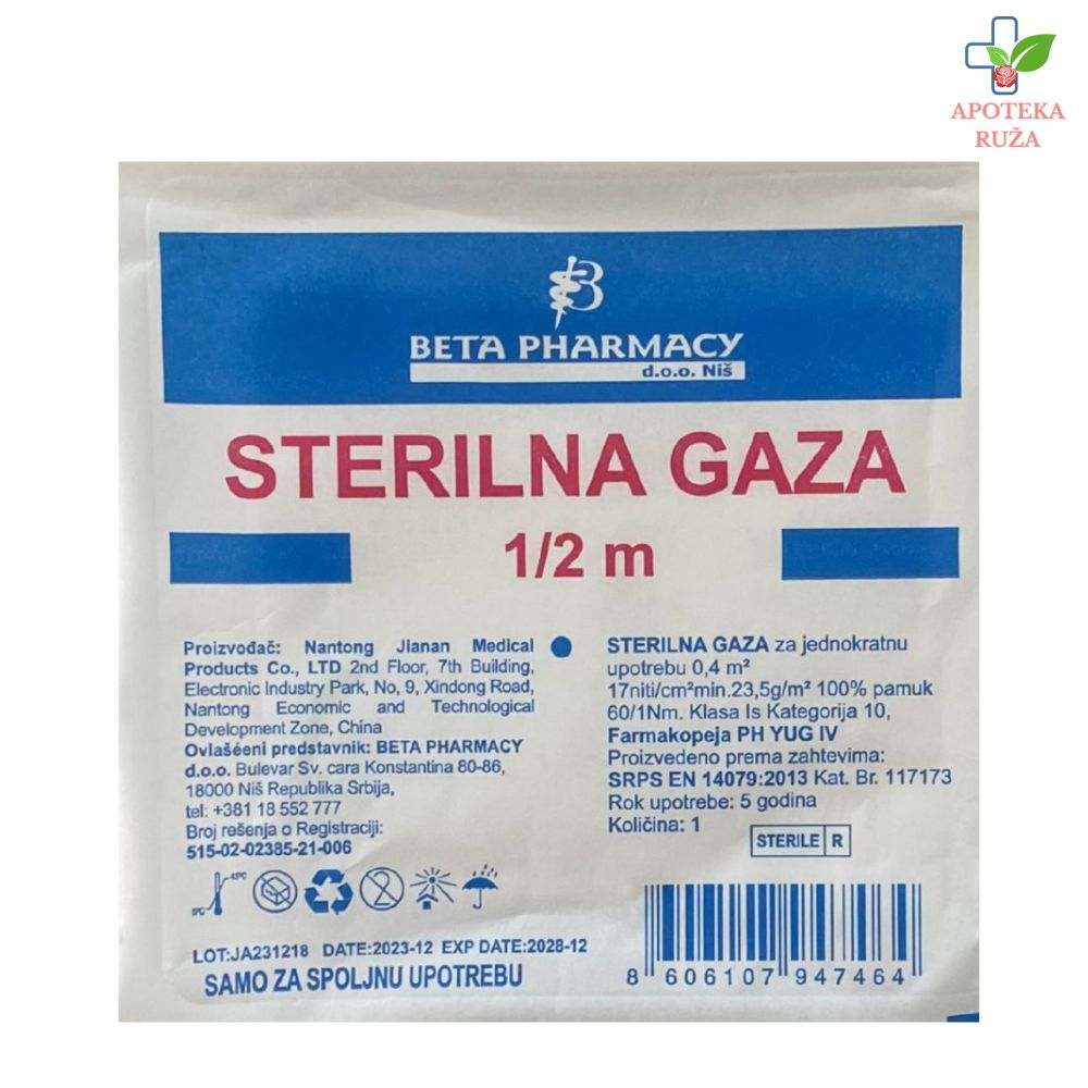 Sterilna gaza 1/2m Beta 1 komad