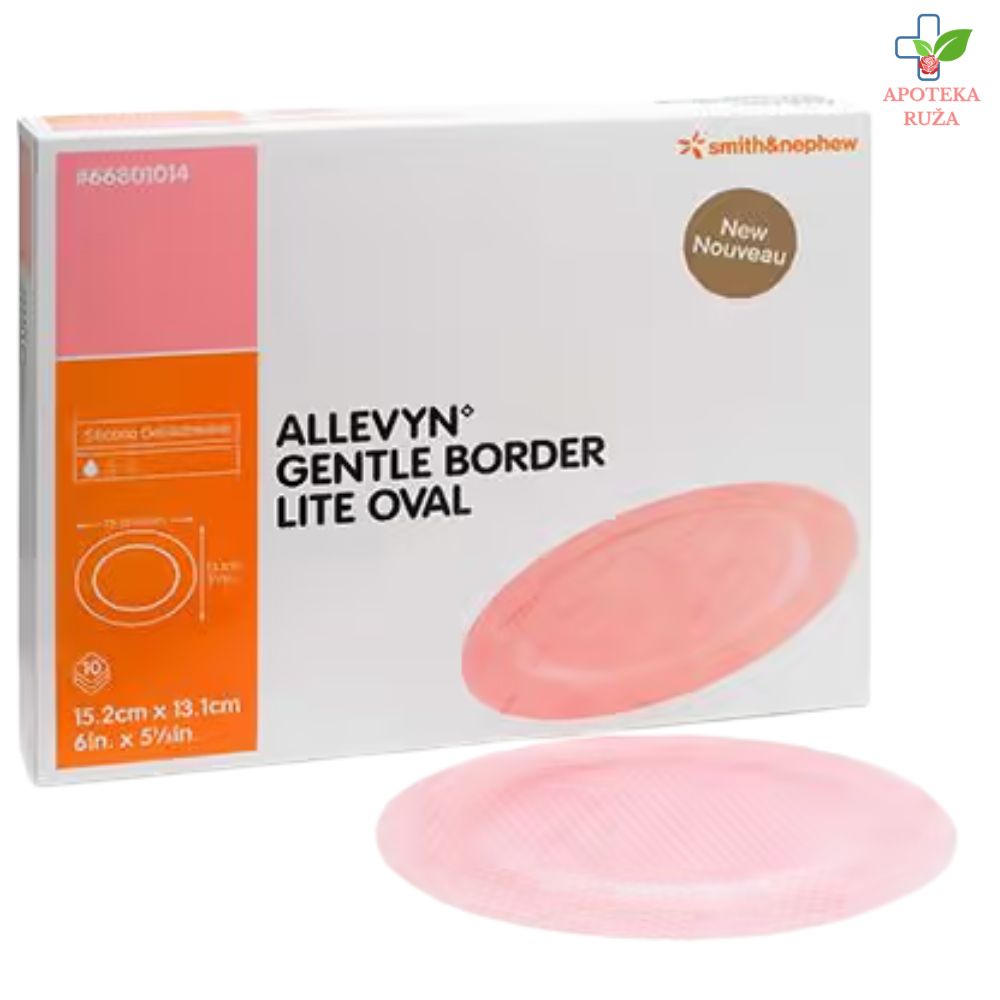 Allevyn Gentle Border Lite obloga za rane 15,2cm x 13,1cm OVALNI 1 komad
