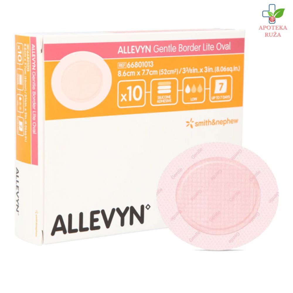 Allevyn Gentle Border Lite obloga za rane 8,6cm x 7,7cm OVALNI 1 komad