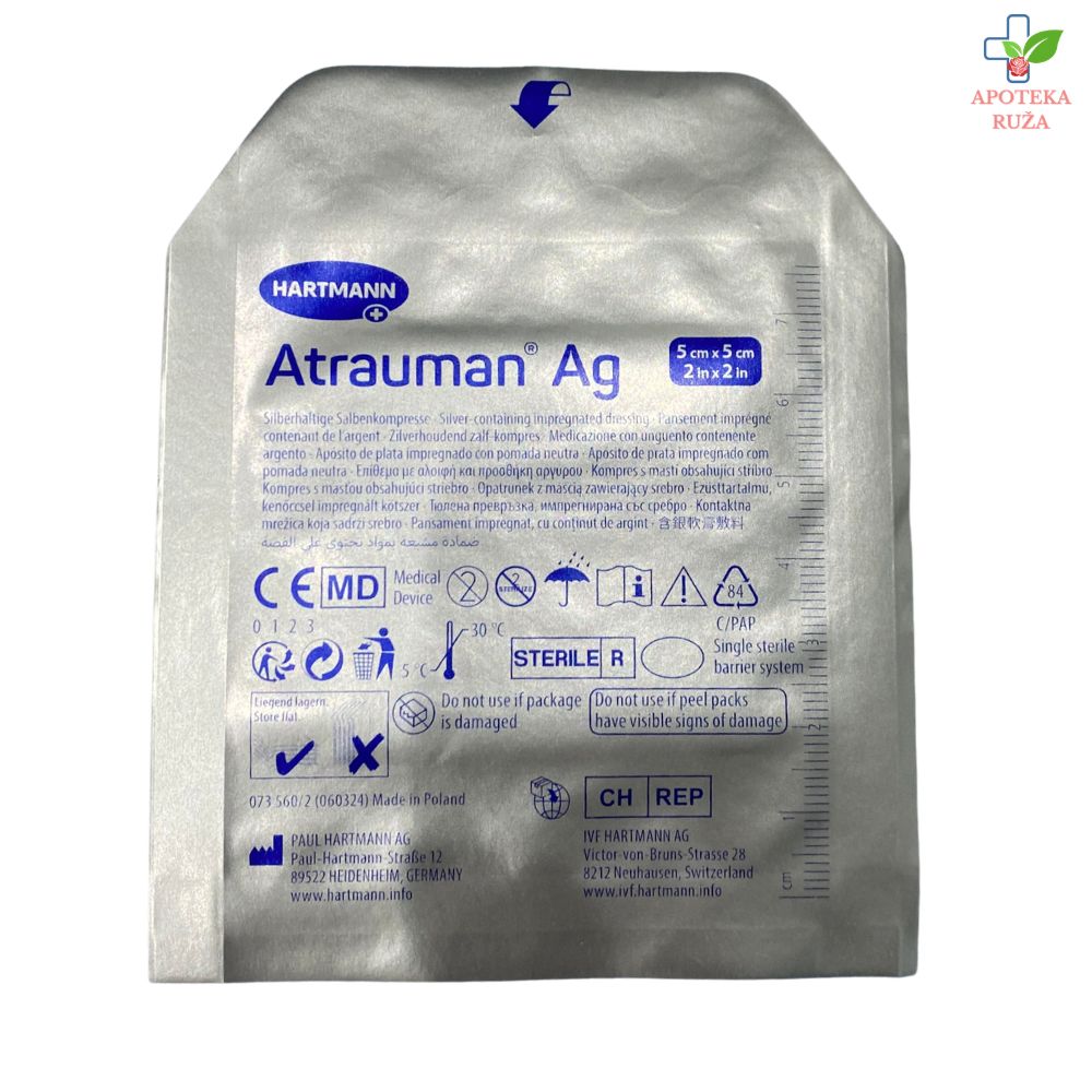 Atrauman Ag – gaza sa srebrom 5cm x 5cm 1 komad