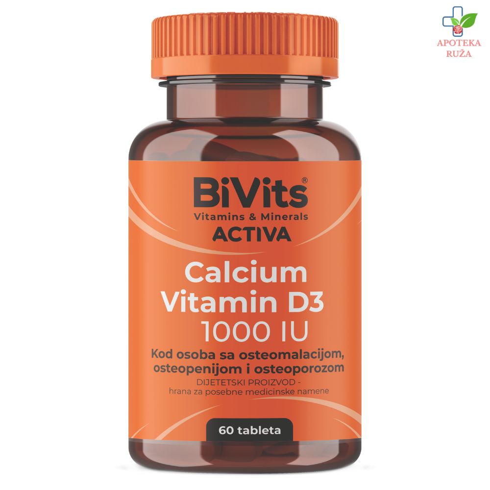 BiVits ACTIVA Calcium Vitamin D3 1000IU 60 tableta