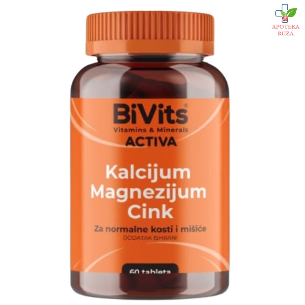 BiVits ACTIVA Kalcijum Magnezijum Cink 60 tableta