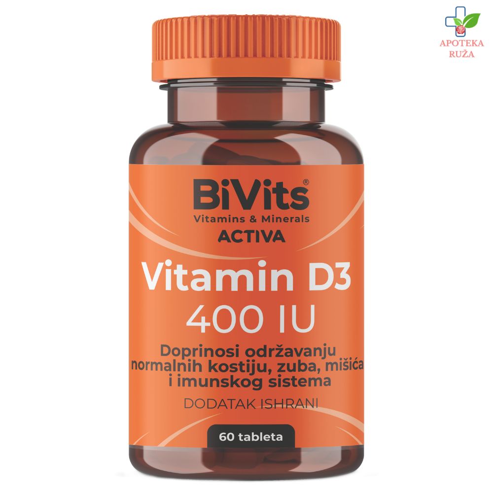 BiVits ACTIVA Vitamin D3 400IU 60 tableta