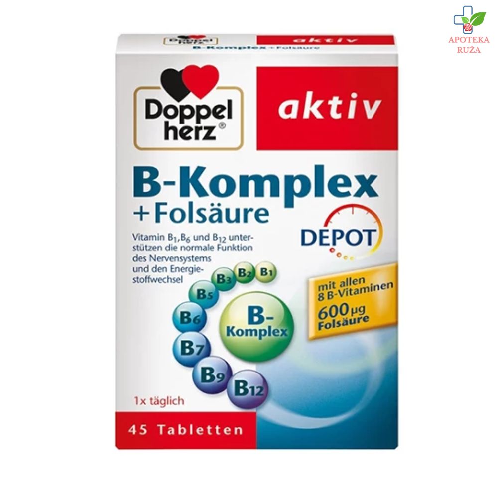 Doppelherz Aktiv B-complex+Folna 45 tableta