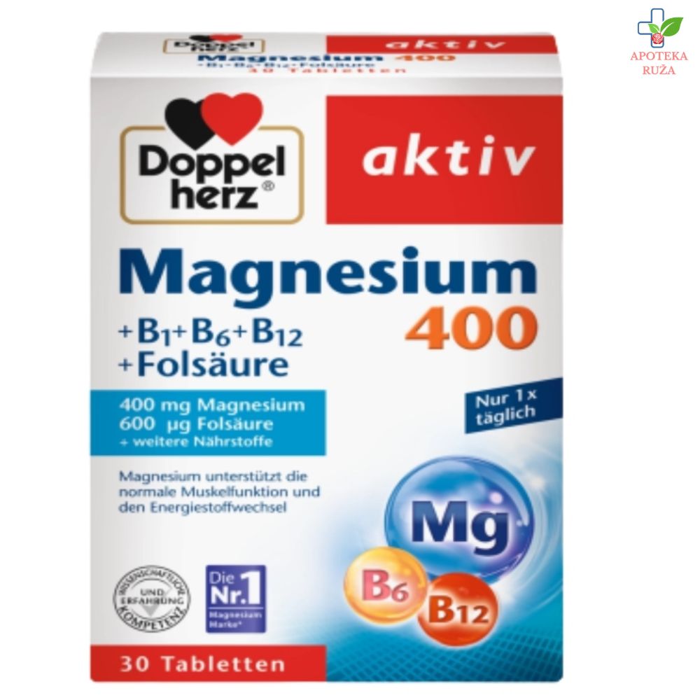 Doppelherz Aktiv Mg 400+B-Vit+Folna 30 tableta