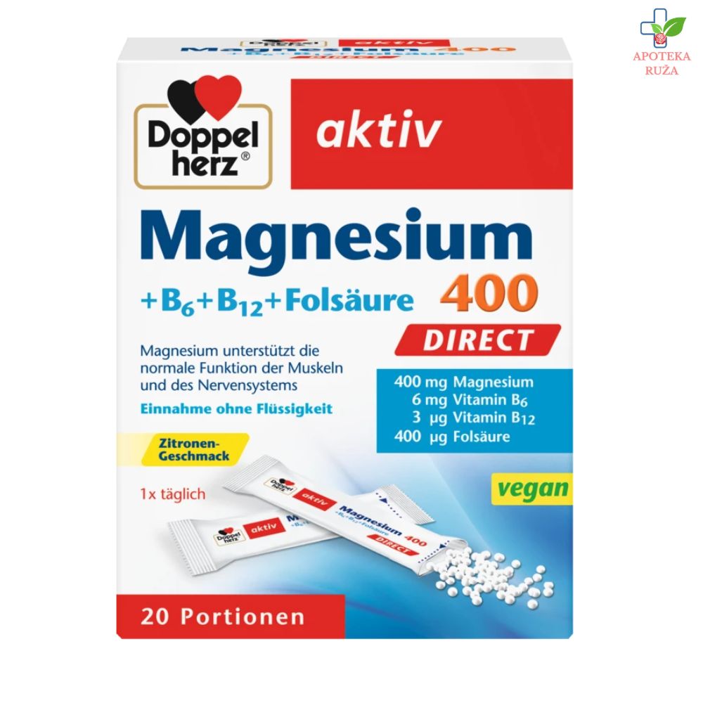 Doppelherz Aktiv Mg 400+B-Vit+Folna direct 20 kesica