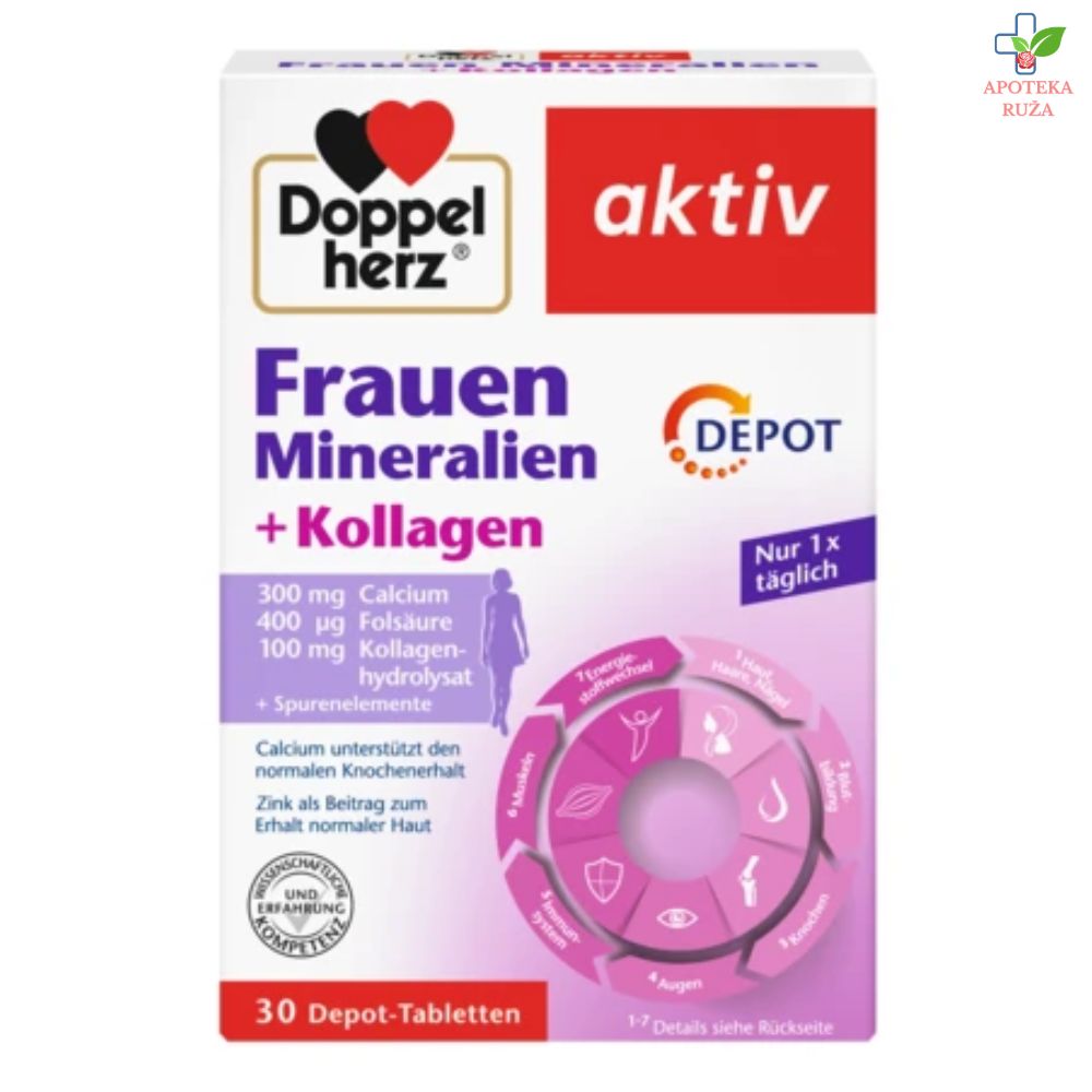 Doppelherz Aktiv Vitamini i Minerali za žene + kolagen depot 30 tableta