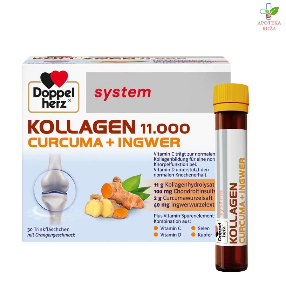 Doppelherz System Kolagen 11.000 Kurkuma + Đumbir ampule 30 x 25 ml