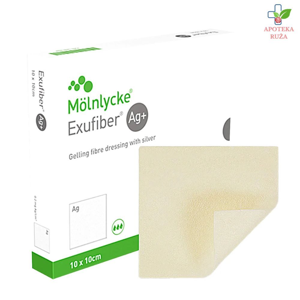 Exufiber Ag obloga za rane 10cm x 10cm 1 komad