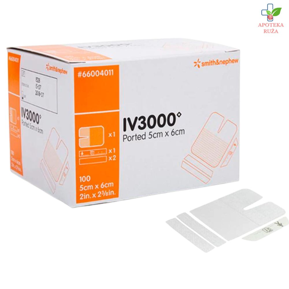 Flaster za fiksiranje perifernog venskog katetera IV 3000 PORTED 5cm x 6cm 1 komad