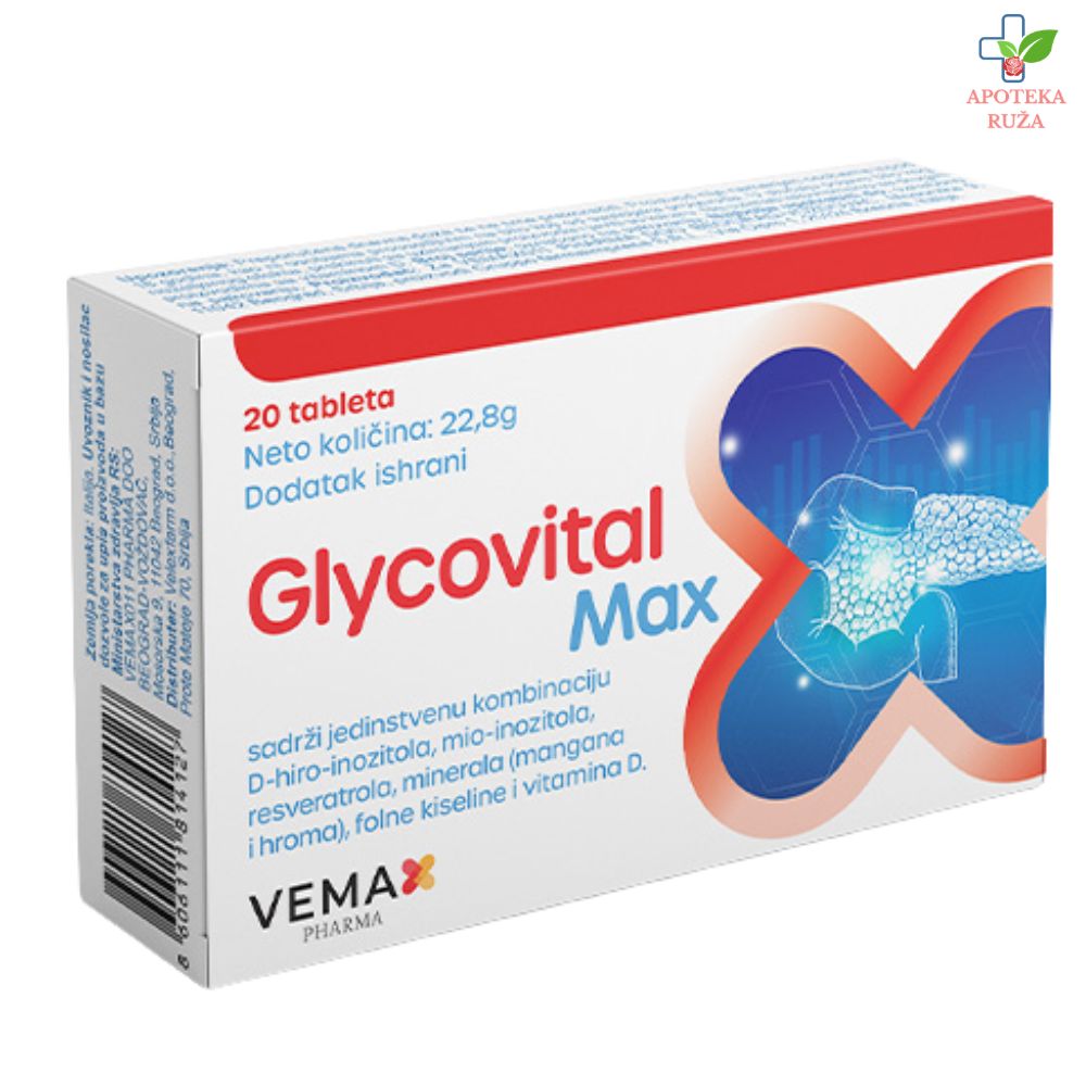 Glycovital Max za terapiju insulinske rezistencije 20 tableta