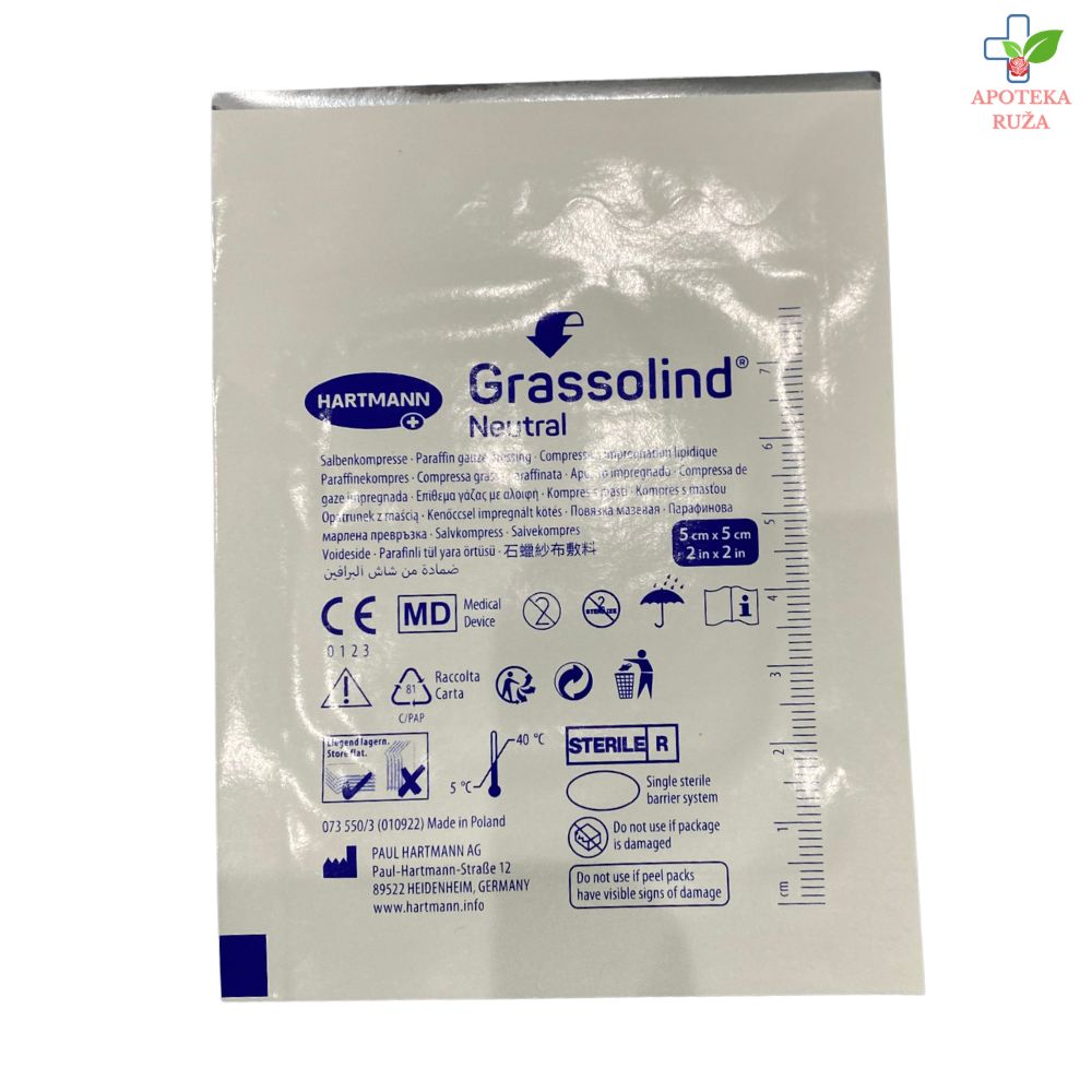 Grassolind parafinska gaza 5cm x 5cm 1 komad