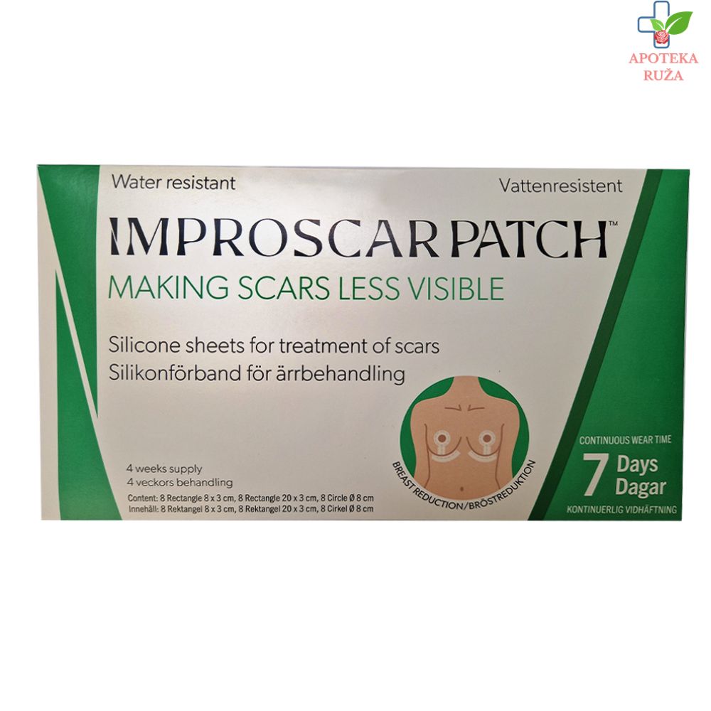 Improscar flasteri protiv ožiljaka Breast Reduction nakon operacije smanjenja grudi 3x8cm 8komada, 3x20cm 8komada, Fi 8cm 8komada
