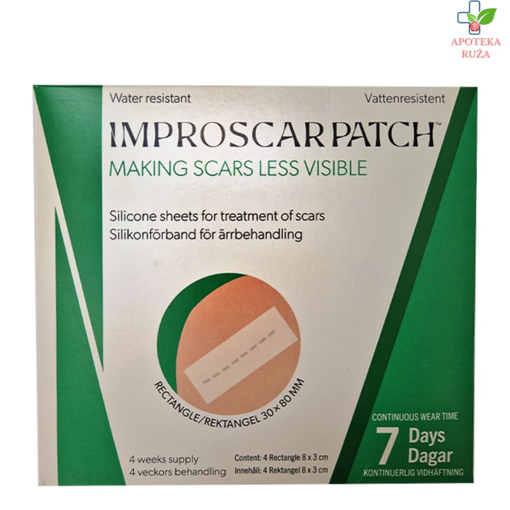 Improscar flasteri protiv ožiljaka Rectangle 3x8cm 4 komada (za tretman od 4 nedelje)