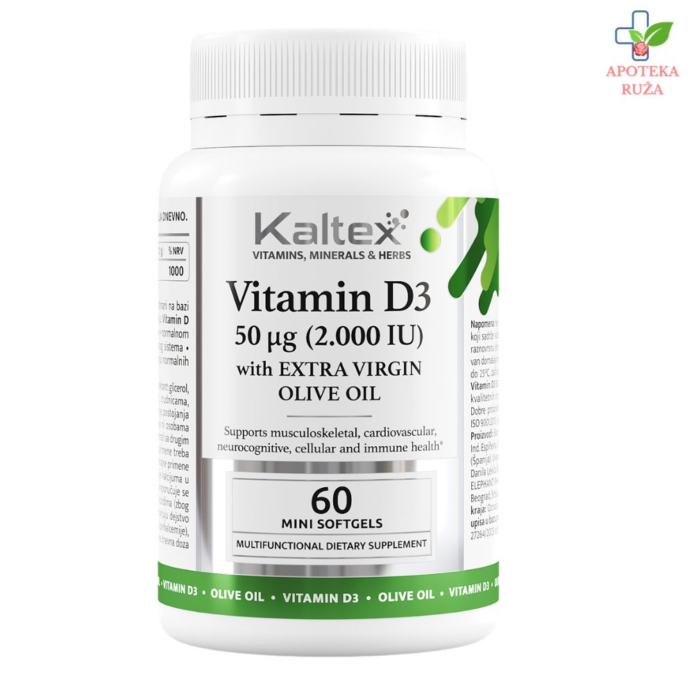 Kaltex Vitamin D3 2000IU u maslinovom ulju 60 minisoftgels