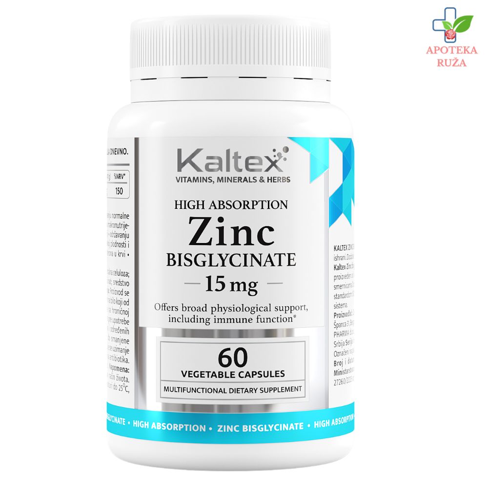Kaltex Zinc Bisglycinate 15mg 60 kapsula