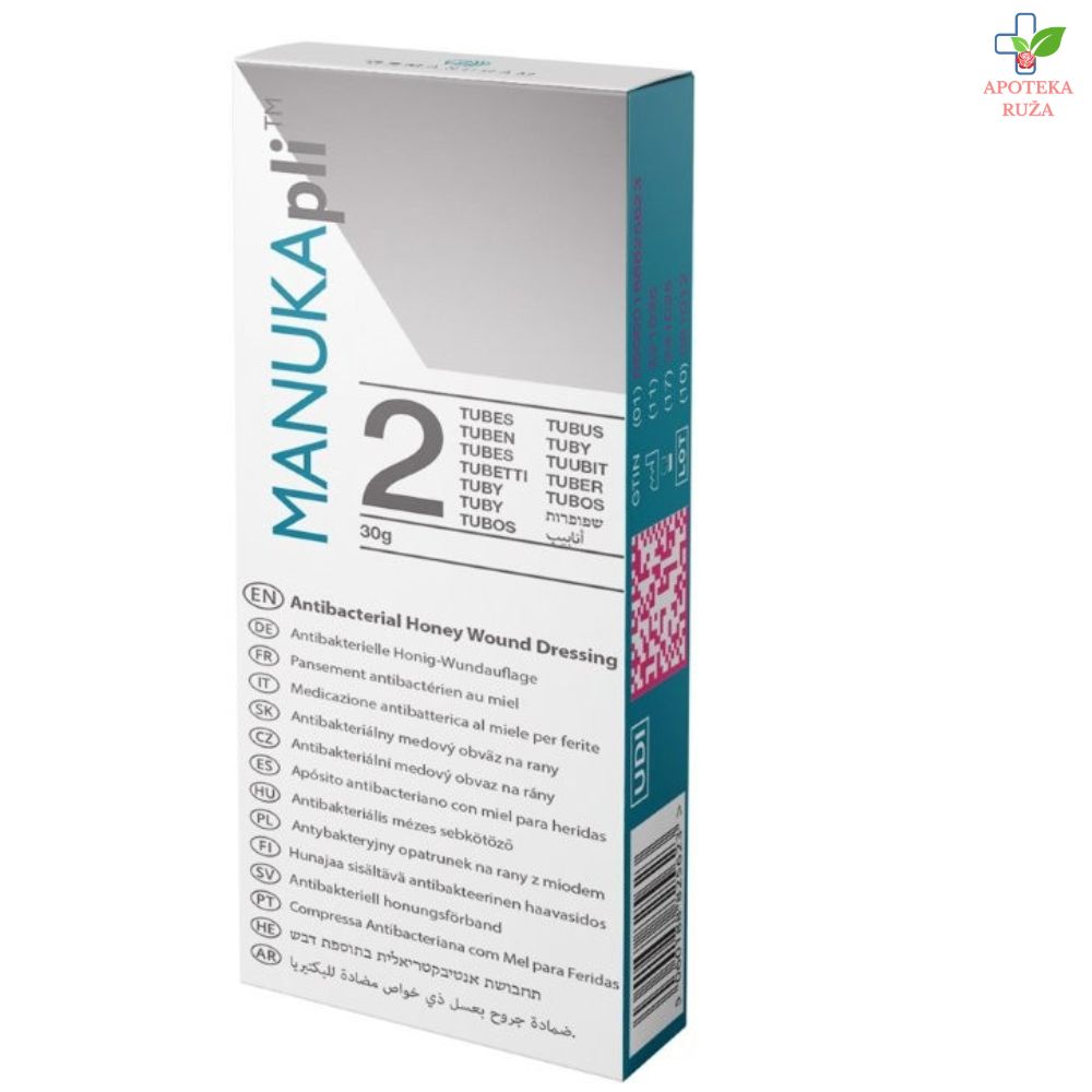 Manukapli antibakterijski manuka med za rane 2x15gr