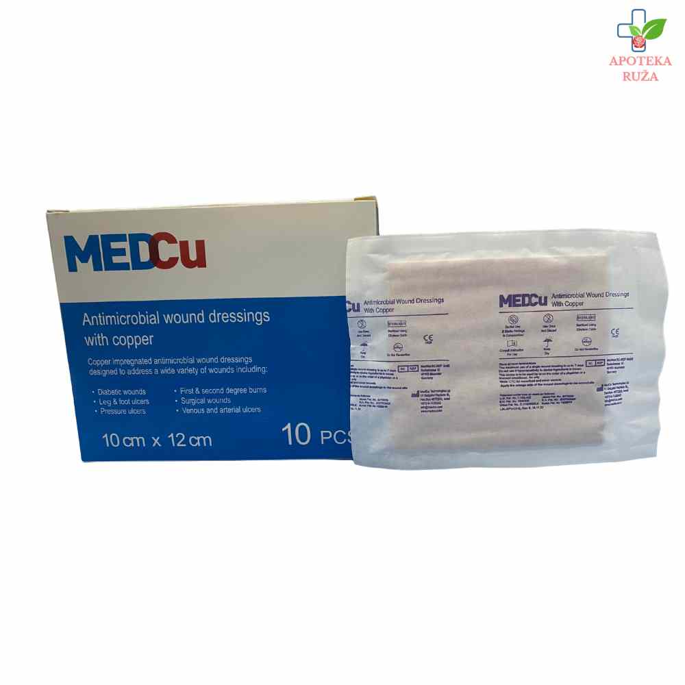 MedCu dvoslojna gaza sa bakrom 10cmx12cm 1 komad