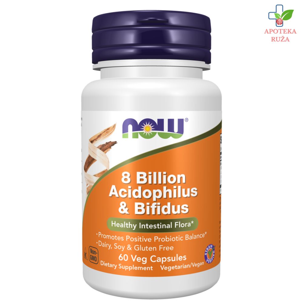 NOW Acidophilus 8 Billion & Bifidus 60 kapsula