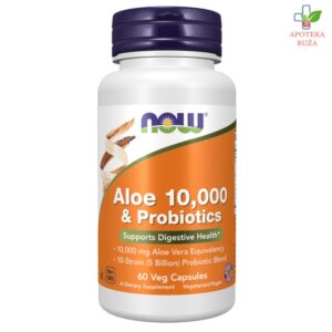 NOW Aloe 10,000 & Probiotics 60 kapsula