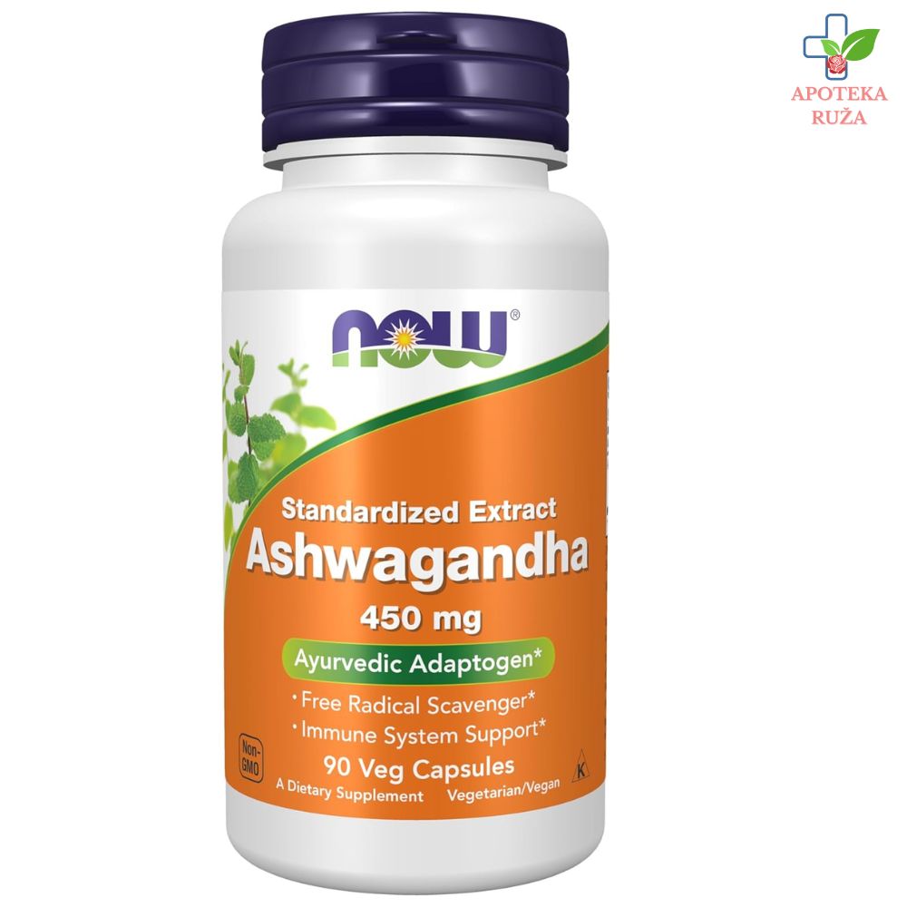 NOW Ashwagandha protiv stresa i psihičke napetosti 450mg 90 kapsula