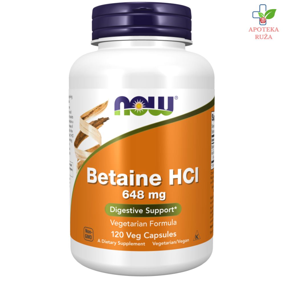 NOW Betain HCl 648mg 120 kapsula