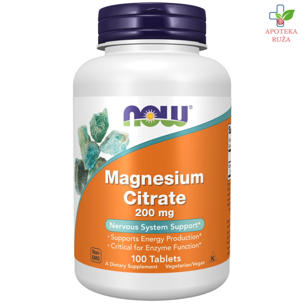NOW Magnesium Citrate 200mg 100 tableta