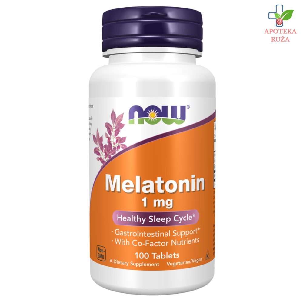 NOW Melatonin za brže uspavljivanje i opuštanje 1mg 100 tableta
