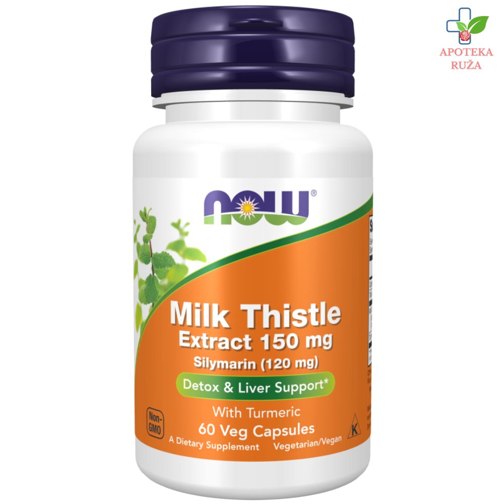 NOW Milk Thistle Extract (Silymarin) za čišćenje jetre 150mg 60 kapsula