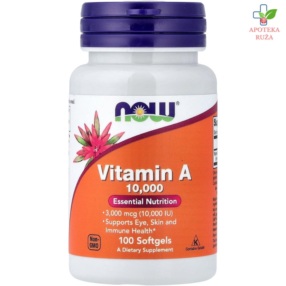 NOW Vitamin A 10 000IU 100 softgel kapsula