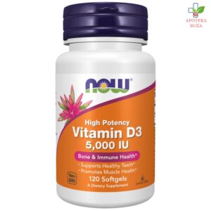 NOW Vitamin D3 5000IU u maslinovom ulju 120 softgel kapsula