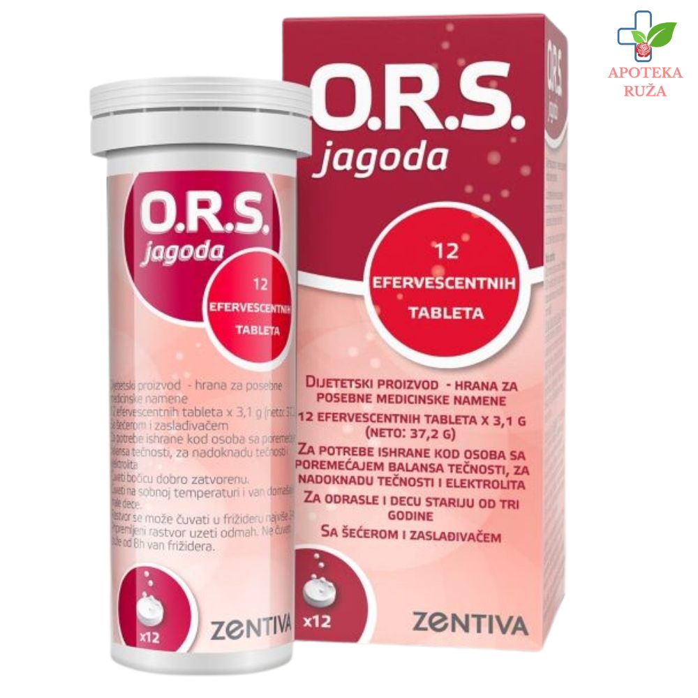 ORS za rehidrataciju ukus jagoda 12 šumećih tableta