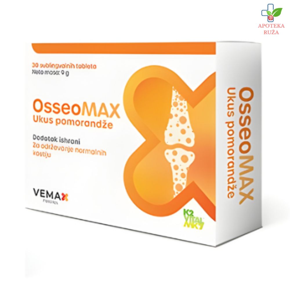Osseomax protiv osteoporoze 30 sublingvalnih tableta UKUS POMORANDŽE