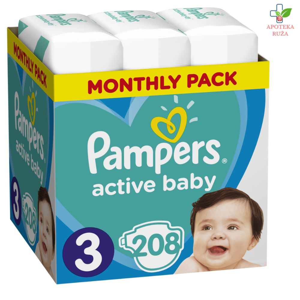 Pampers Active Baby 3 208 pelena (mesečno pakovanje)