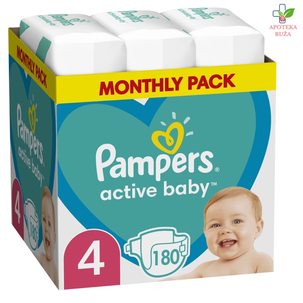 Pampers Active Baby 4 180 pelena (mesečno pakovanje)