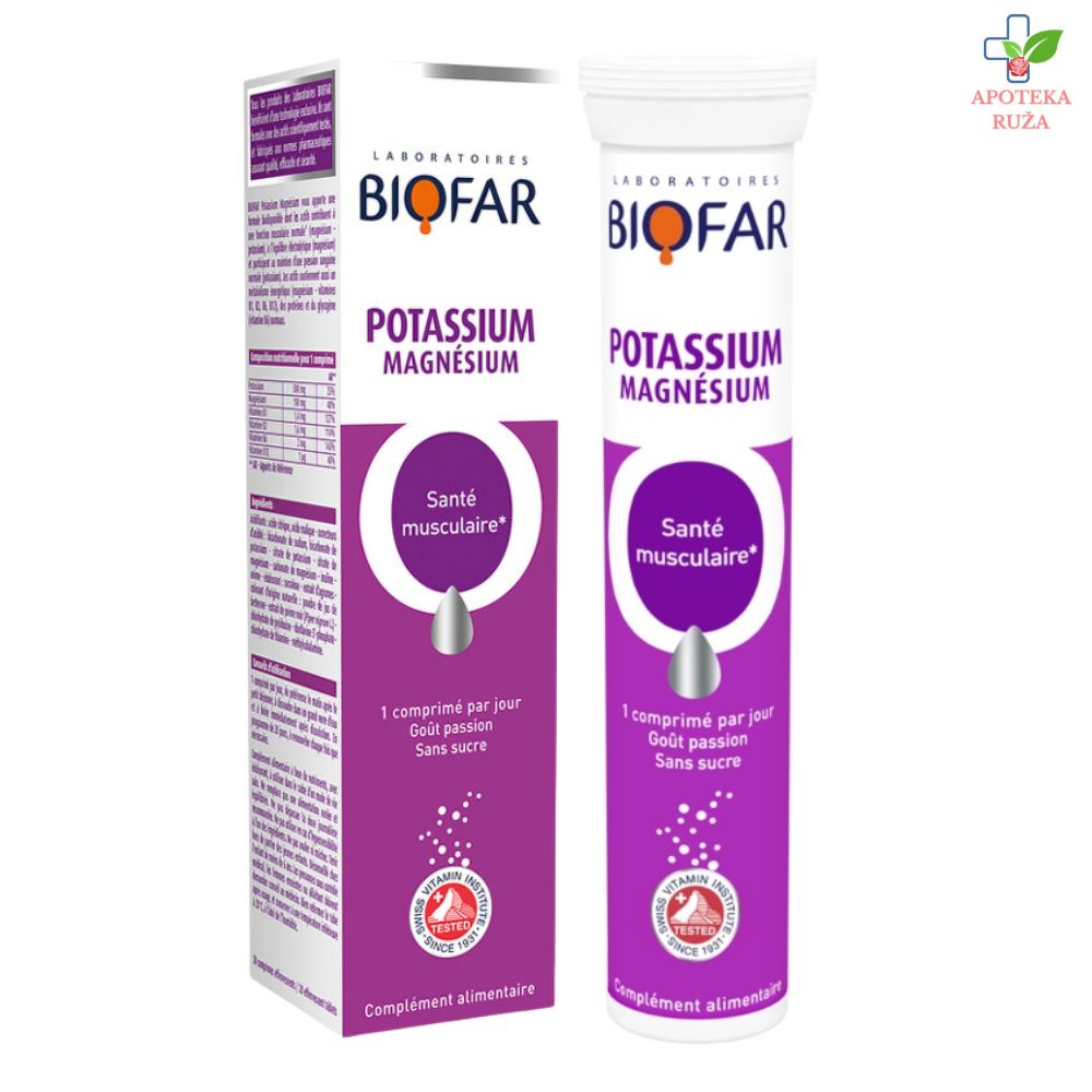 Biofar Kalijum i Magnezijum 20 šumećih tableta