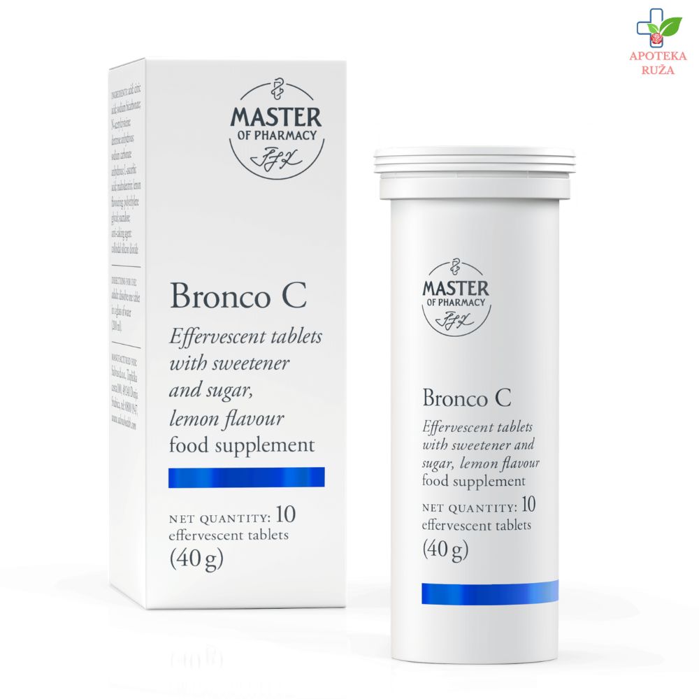 Bronco C za razređivanje sekreta 10 šumećih tableta