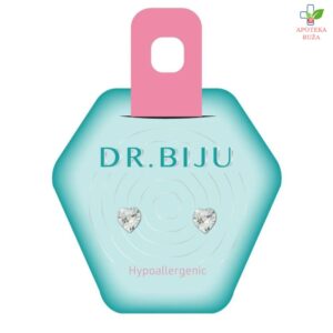 DR.BIJU minđuše Heart 5,5mm Crystal