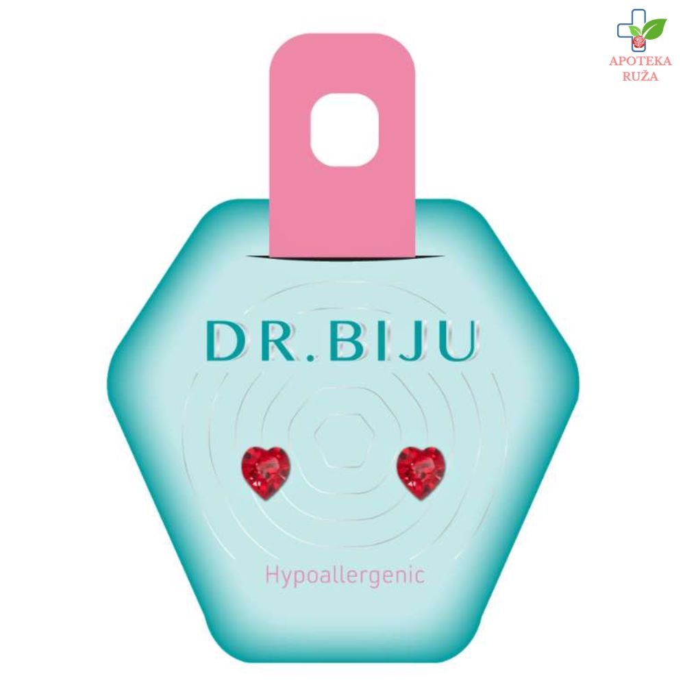 DR.BIJU minđuše Heart 5,5mm Light Siam