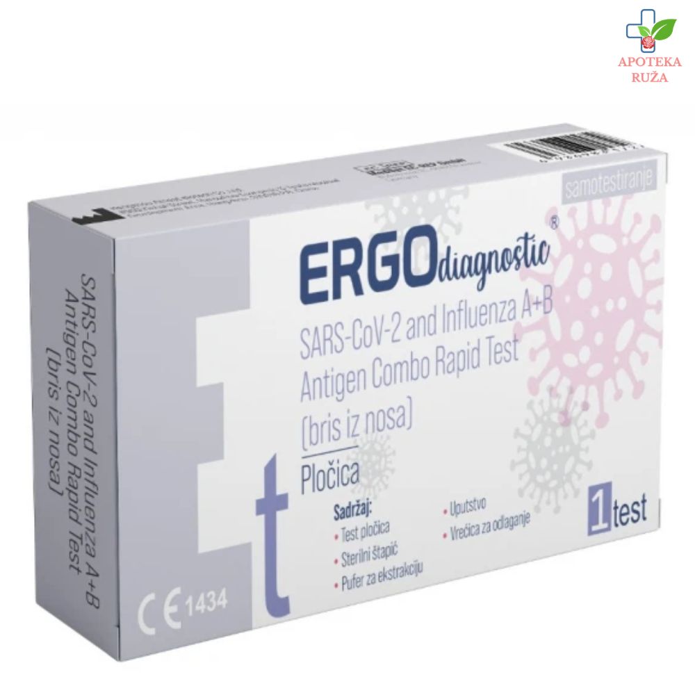 Ergo test za samotestiranje na kovid virus i influencu A-B iz nosa 1 komad