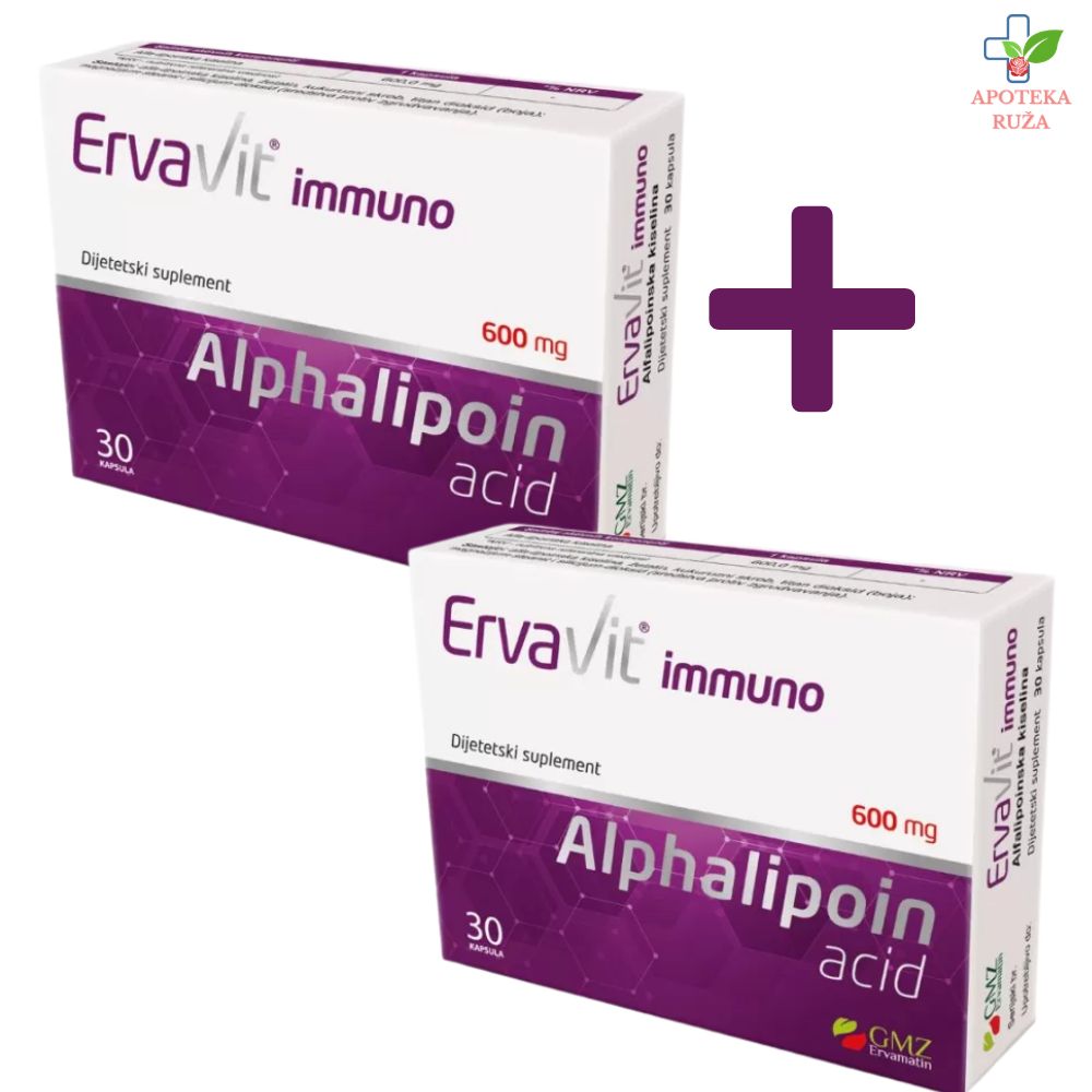 Ervavit Alfa Lipoin Acid 600mg 30 kapsula 1+1 GRATIS
