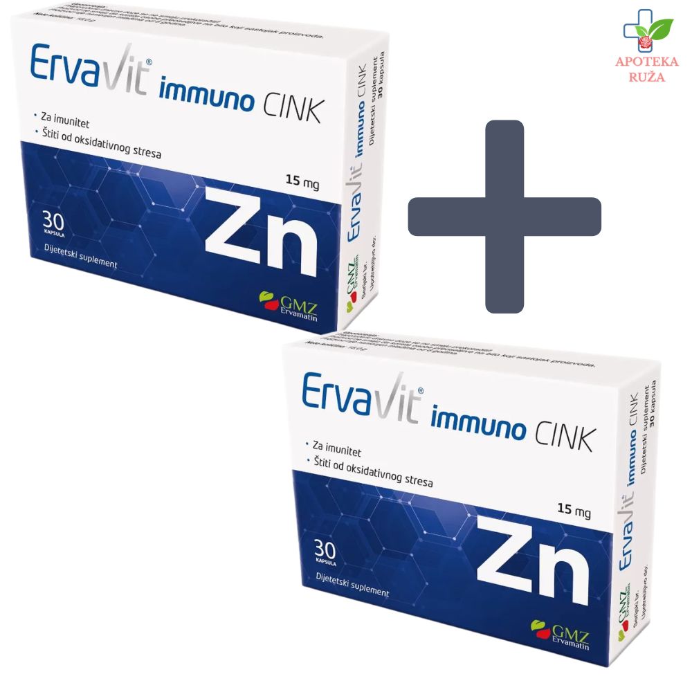 Ervavit Immuno Cink 15mg 30 kapsula 1+1 GRATIS