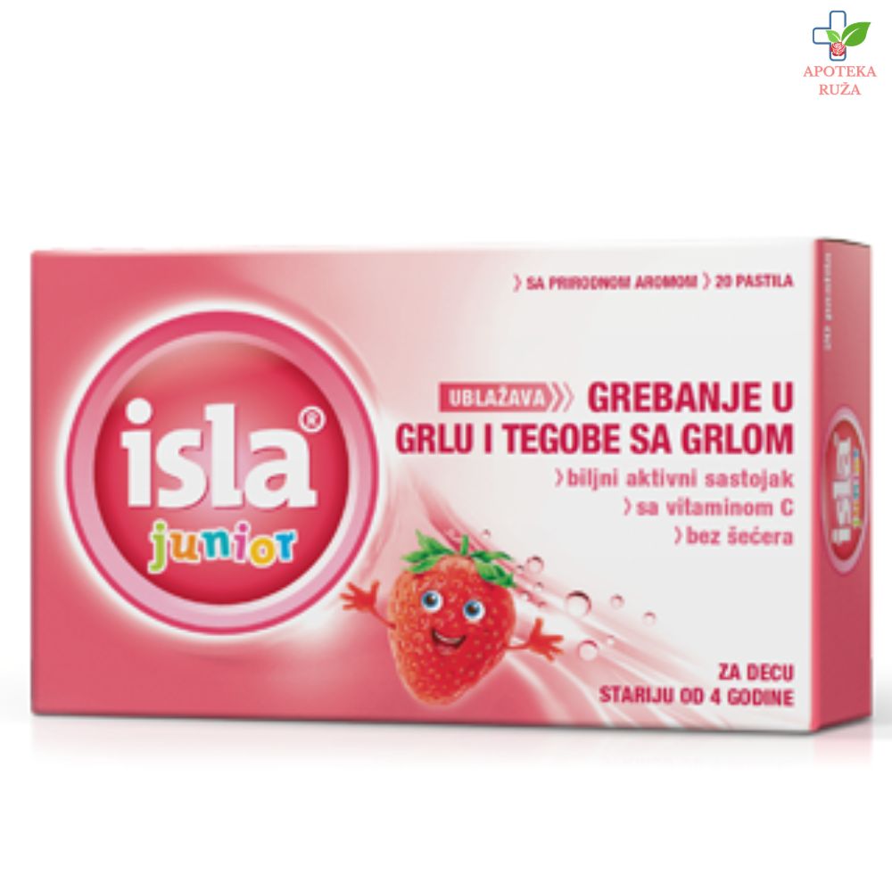 Isla Junior pastile za grlo protiv promuklosti i suvog kašlja, za decu 4+ 20 komada BEZ ŠEĆERA