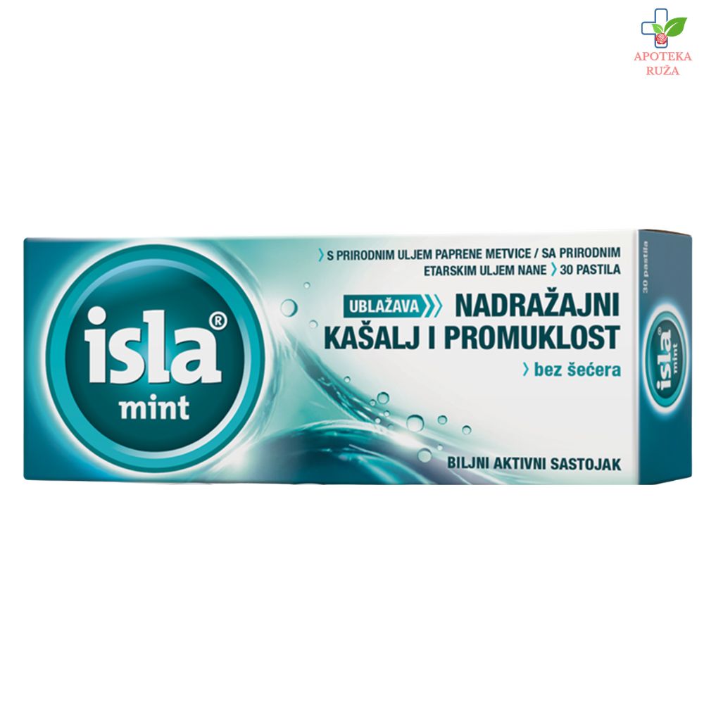 Isla Mint pastile za grlo protiv promuklosti i suvog kašalja 30 komada BEZ ŠEĆERA