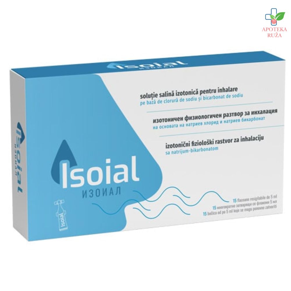 Isoial ampule fiziološkog rastvora sa sodom bikarbonom 15x5ml